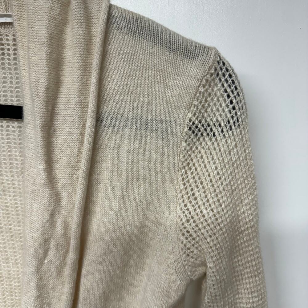 Athleta Womens Beige Knit Open Drape Cashmere Linen Cardigan Sweater Size Small - Picture 4 of 10
